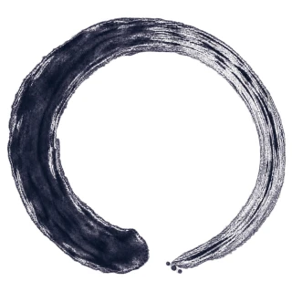 Ensō brushstroke circle, open at the bottom